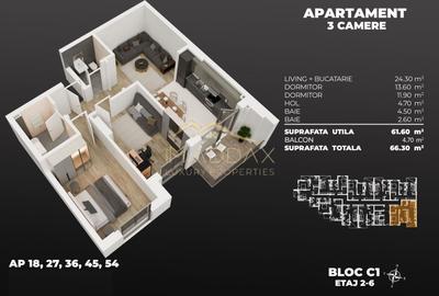 Apartament 3 camere / 66.30 mp/ Popesti Leordeni/ zona Berceni - 2