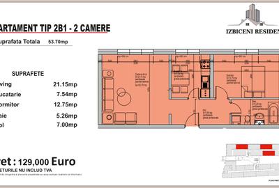 Apartament 2 Camere TIP 2B1 in complex Izbiceni Residence - 2