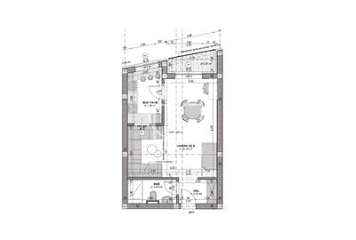 Garsoniera cu bucatarie separată, etaj - 38 mpu + balcon - 2