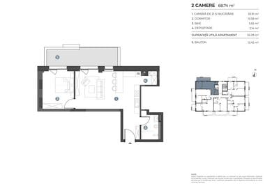 Apartament 2 camere, 55 mp | Standarde nZEB | Ansamblu nou | Buna Ziua - 1