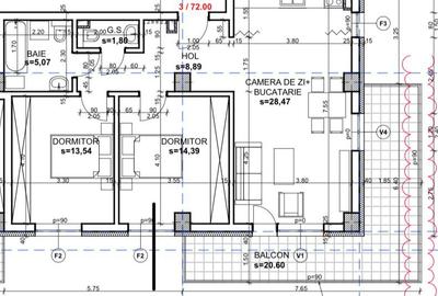 Apartament de 3 camere, 72mp utili, terasa 20mp, Zona Andrei Muresanu - 3