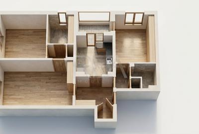 3 camere Chișinău, inst. schimb., parcare, et. 6, an 1983, 69 mp - 8