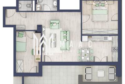 Apartament 3 camere | Balcon 22.2 mp | Etaj 3 | Turnisor - 1