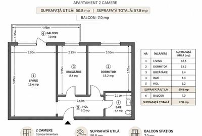 Apartament 2 camere – Biruinței, Popești-Leordeni Construcție nouă - 11