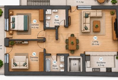 REA1022362 Apartament 3 camere Dorobanti loc de parcare inclus - 2