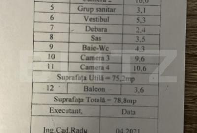 Apartament 4 camere, etaj intermediar, decomandat, 79 mp, zona Galata - 8