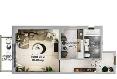Apartament cu 1 camera de vanzare, zona Casa Sindicatelor, bloc nou - 4
