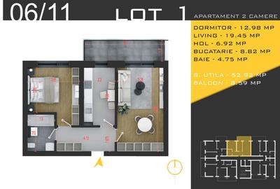 Apartament cu 2 camere, decomandat, 61.51 mp, cu centrala termica, si aproape de metrou.