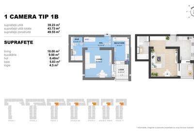 Garsoniera TIP 1B in Complex Doi Cocosi Residence - 2