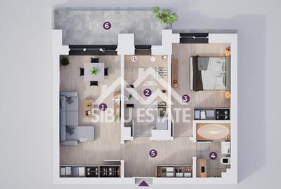 Un apartament modern cu 2 camere și terasă - 3