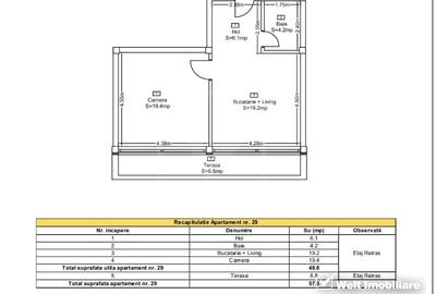 Apartament cu 2 camere semidecomandat în Baciu