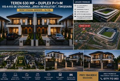 Teren premium – 630 mp – Posibilitate Duplex – Vis-a-vis de Stadion - 3