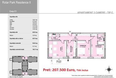 3 camere Rotar Park Residence-2-10min Metrou..... - 2