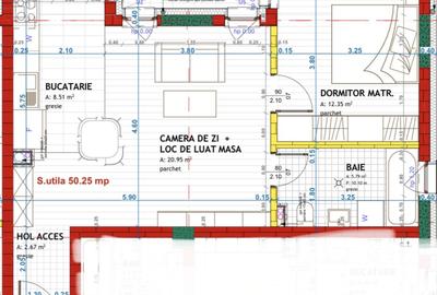 Apartament cu 2 camere semidecomandat în Florești