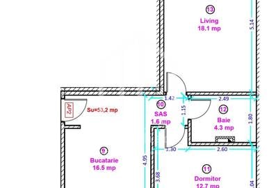 Apartament 2 camere + 53,2 mp + gradina de 12 mp - Shopping City Sibiu - 2