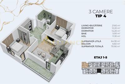 Metrou Berceni Ap 3 Camere 70 mp - 8