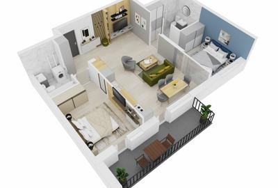 Apartament 3 camere 66,66 mp + balcon 9 mp Cartier Doamna Stanca - intabulat - 5
