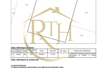 Oferim spre vanzare parcela pentru duplex,  Giroc, suprafata 507 mp, 2 fronturi - 10