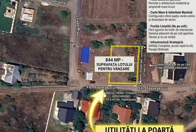 ⭐ Brănești | 844mp Teren De Vânzare 🚀 Intravilan | Deschidere 25.5m - 7