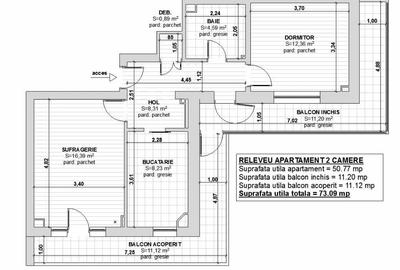 Pacurari-Luk Oil . apartament cu doua camere ,renovat , 72 mp suprafata totala - 5