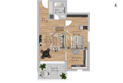 De Vanzare - 2 Camere + Terasa 12 mp - 9