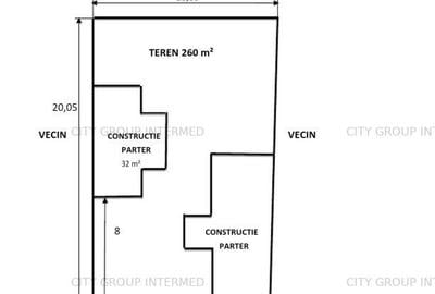 Teren Construcții intravilan de 260 mp, în Ultracentral
