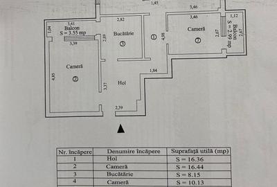 Apartament 4 camere - suprafata 81mp - Vidin. etaj 3. - 12