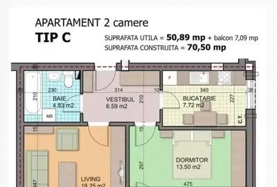 Apartament cu 2 camere, de vânzare, în complexul Titan Apartments - 19