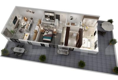 Penthouse cu 3 camere semidecomandat în Torontalului