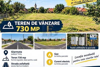 Teren Giarmata, strada asfaltata, toate utilitatile - 1