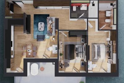 Apartament cu 3 camere semidecomandat în Iris
