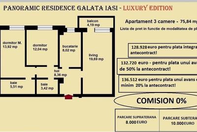 Apartament 3 camere de vanzare in Iasi, Galata, 75,84 mp, bloc nou - 2
