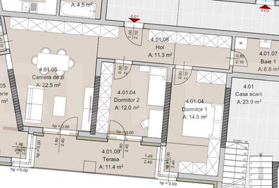Apartament 3 camere 2 bai, 80 mp, Constructie Noua, Zona The Office - 1