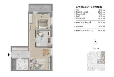 Tesera Residence - Apartament 2 camere - Încălzire în pardoseală - 4
