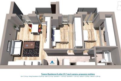 COMISION 0% | Apartament 3 camere | 57,7 mp | Parcare+boxa | Soarelui - 19