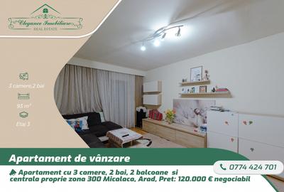 Apartament cu 3 camere decomandat, mobilat în Micălaca