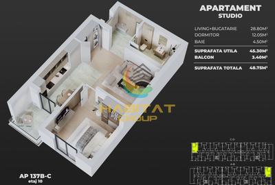 Apartament studio 2 camere 137B/C Popesti Leordeni metrou - 1