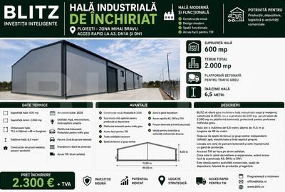 Spațiu industrial, de 600.00 mp, în Brazi