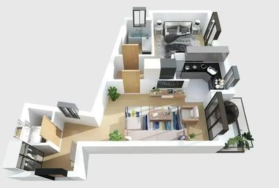 Apartament cu 2 camere nedecomandat în Moșilor
