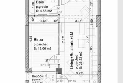 Studio spatios 42,67 mp + balcon 9 mp, Etaj 2 | Parcare subterană - 5