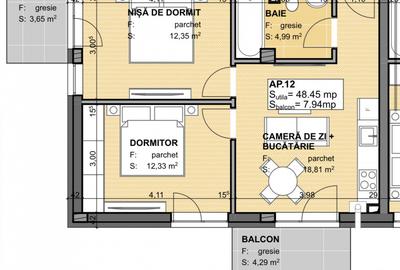Apartament cu 3 camere semidecomandat în Apahida
