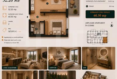 Apartament cu 2 camere semidecomandat în Bună Ziua