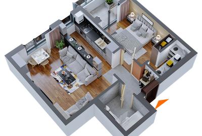 Apartament cu 2 camere decomandat în Dacia