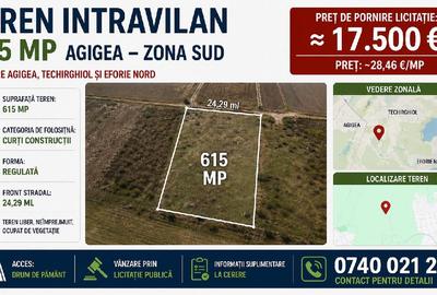 Teren Construcții intravilan de 615 mp, în Agigea