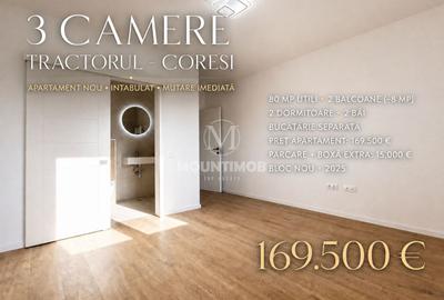 3 camere Tractorul–Coresi, 80 mp/utili,  mutare imediata - 1