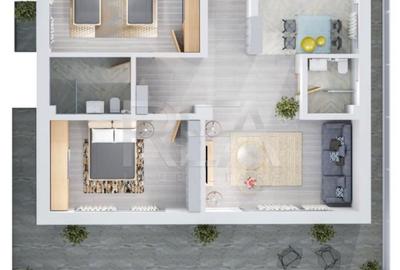 Apartament cu 2 camere decomandat în Pipera