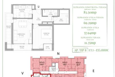 APARTAMENTE 2 CAMERE LANGA PADUREA BANEASA CU TERASA SI GRADINA - 2