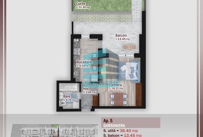 Garsoniera 50 mp- Gradina 23 mp- Investitie- Metrou Teclu - 6
