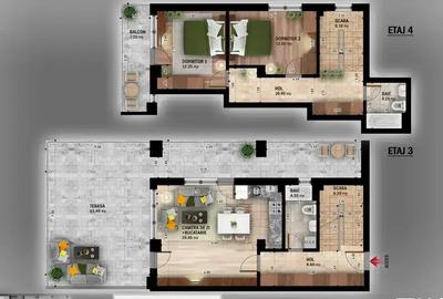 Duplex Tip Pent-House Mutare Rapida Terasa Finisaje Premium - 5
