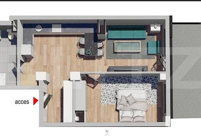 Apartament cu 2 camere semidecomandat în Dâmbul Rotund
